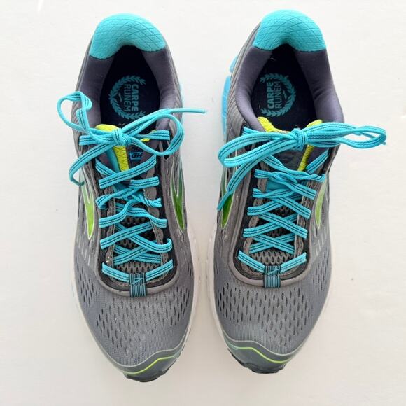 Brooks Ghost 9 Periwinkle Blue Teal Size 8.5 Knit Run Gym Walk Comfort Worn 2X - Picture 3 of 7
